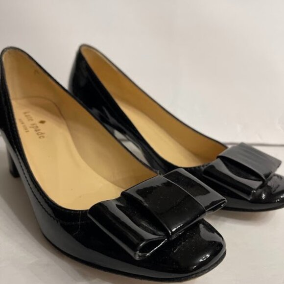 Kate Spade New York Patient Leather Black Bow Accent Pump - Picture 6 of 7